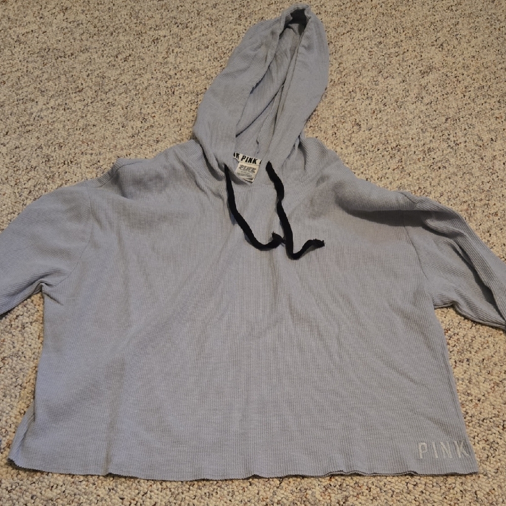 Womens PINK Victoria's Secret Light Gray Hoodie Size M